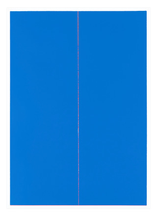 Knick (blau), 2018, Schichtsiebdruck auf Papier, 70 x 50 cm