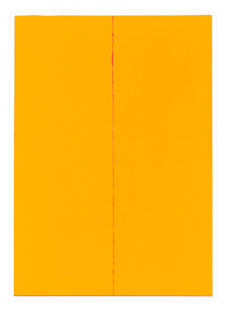 Knick (gelb), 2018, Schichtsiebdruck auf Papier, 70 x 50 cm